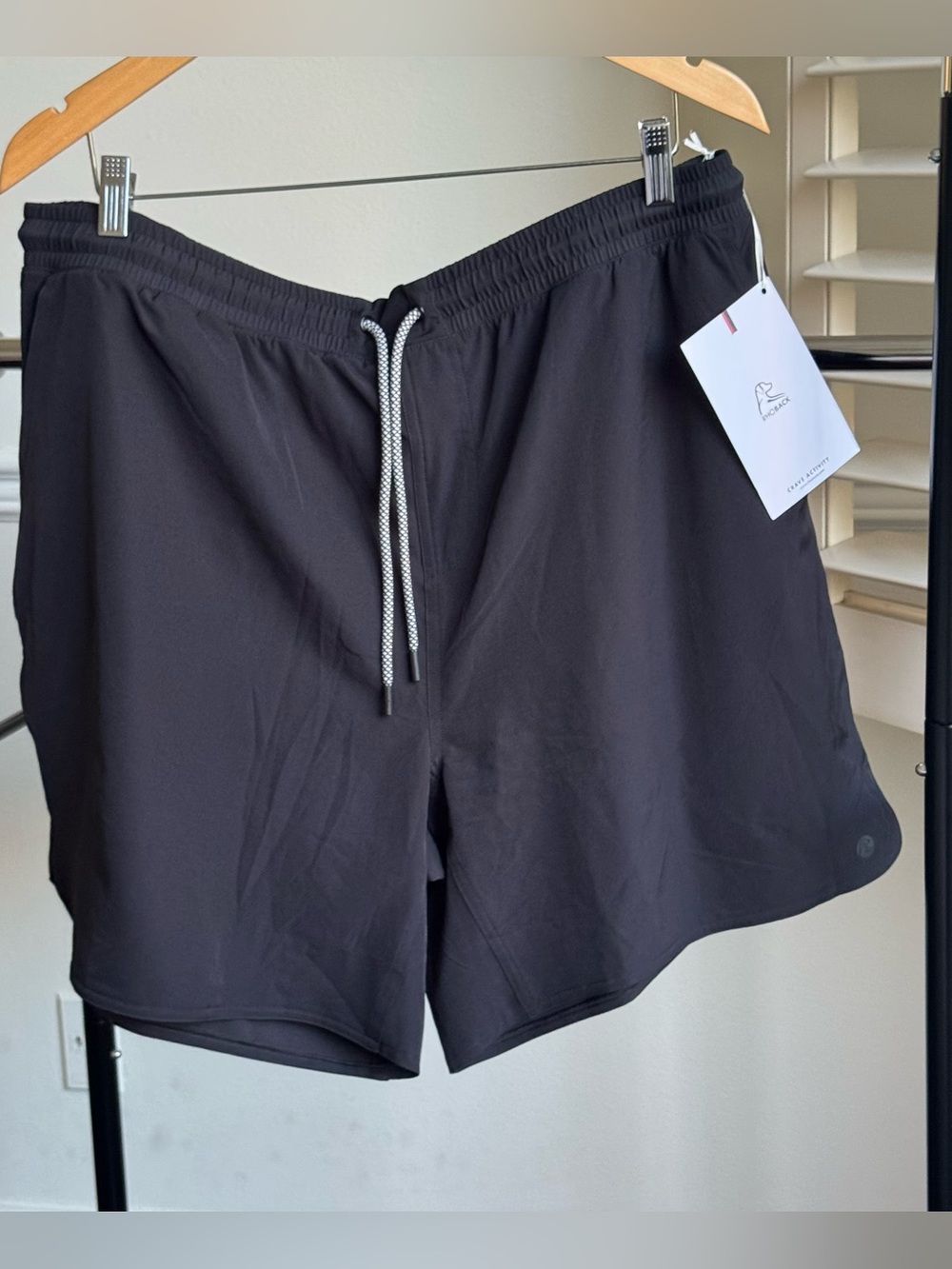 Rhoback Grit Gym Short with Adjustable Waist Lined Midnight Black XL NWT